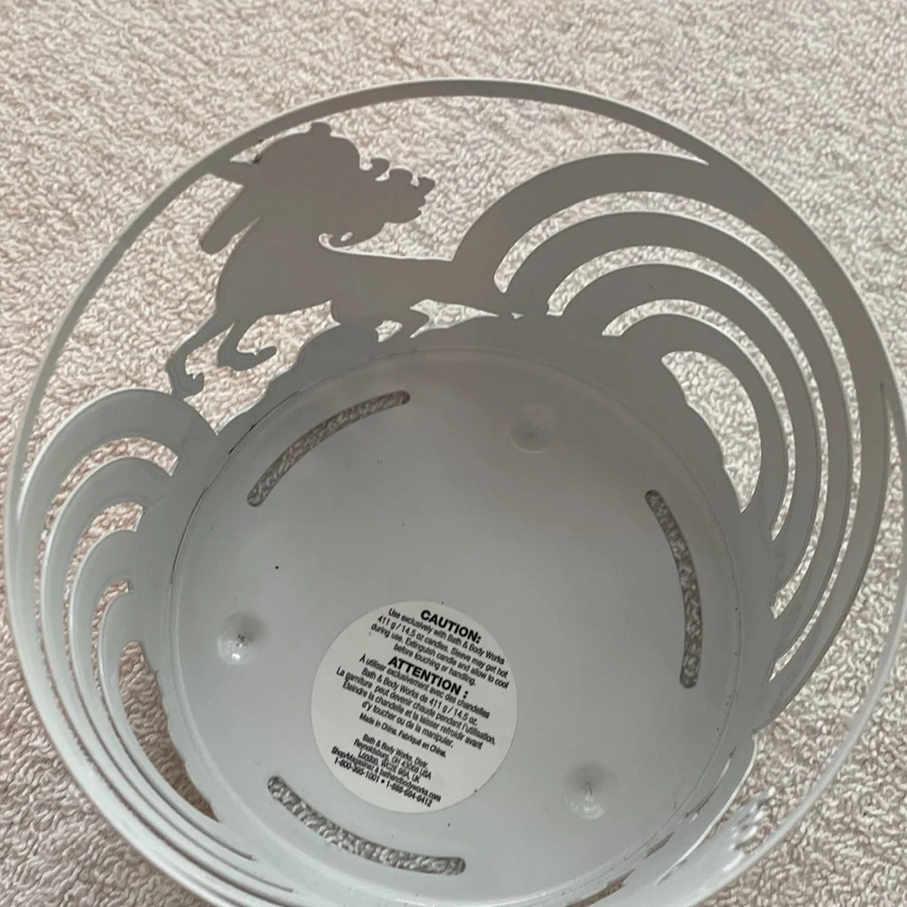 Bath and Body Works 3 wick candle holder unicorns and rainbows glitter New - Picture 2 of 7